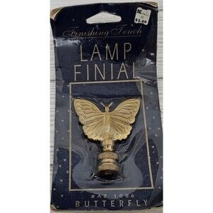 Vintage Brass Butterfly Lamp Finial Threaded NOS Lighting Accessories Taiwan